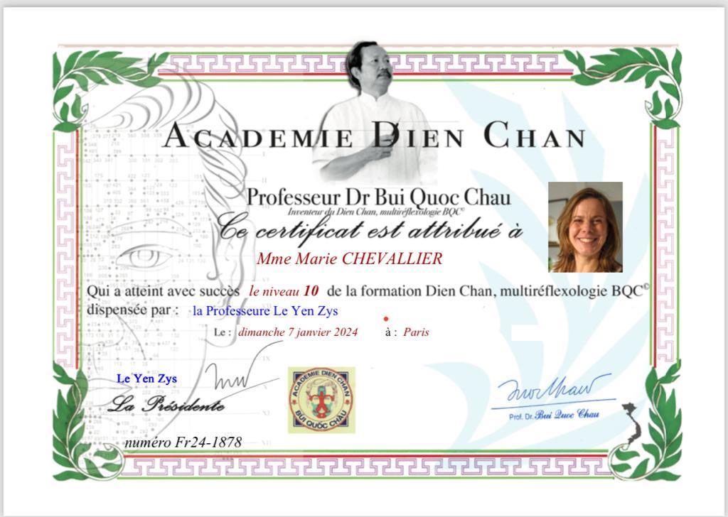 Diplome dien Chan Marie chevallier
